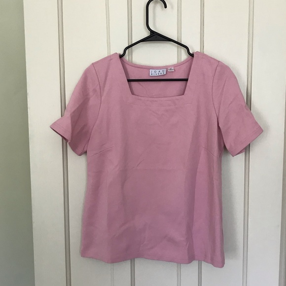 Joan Rivers Tops - Joan Rivers Light Pink Square Neck Blouse